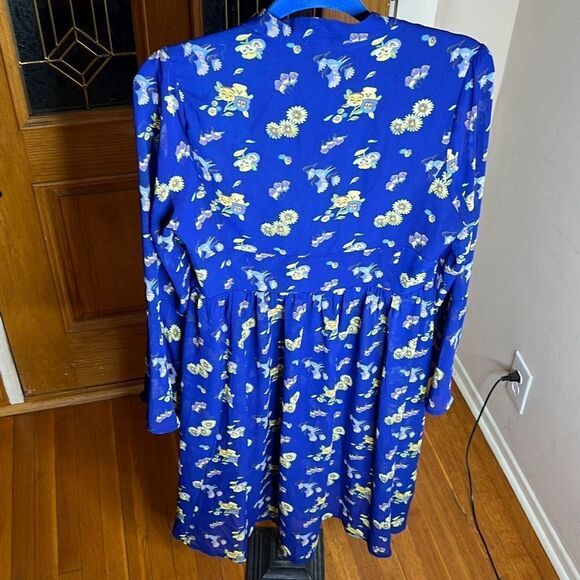 Disney Alice in Wonderland Rabbit Hole Blue Floral Sheer Duster Medium - Picture 8 of 8